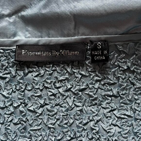 Y2K Essentials by Milano Womens Small Teal Bubble Popcorn Top - Picture 3 of 7